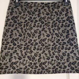 Loft wool blend cheetah print mini skirt